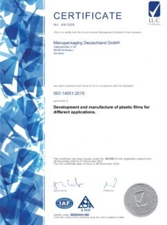 Manupackaging Deutschland — ISO 14001-2015 LL-C 491209 EN