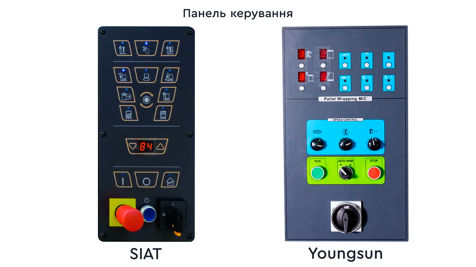 Панель керування Siat OneWrap LP vs. Youngsun MH-FG-2000B Панель керування Siat OneWrap LP vs. Youngsun MH-FG-2000B